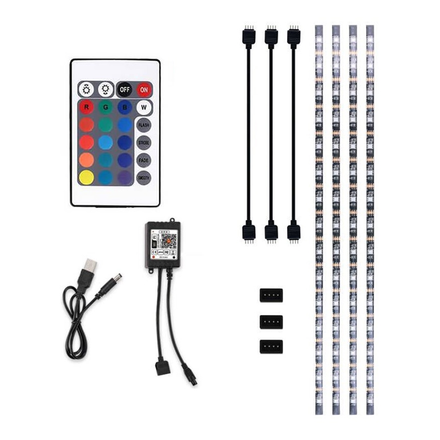 LED RGB Dimbare strip voor TV LED/6W/5V Wi-Fi Tuya + afstandsbediening