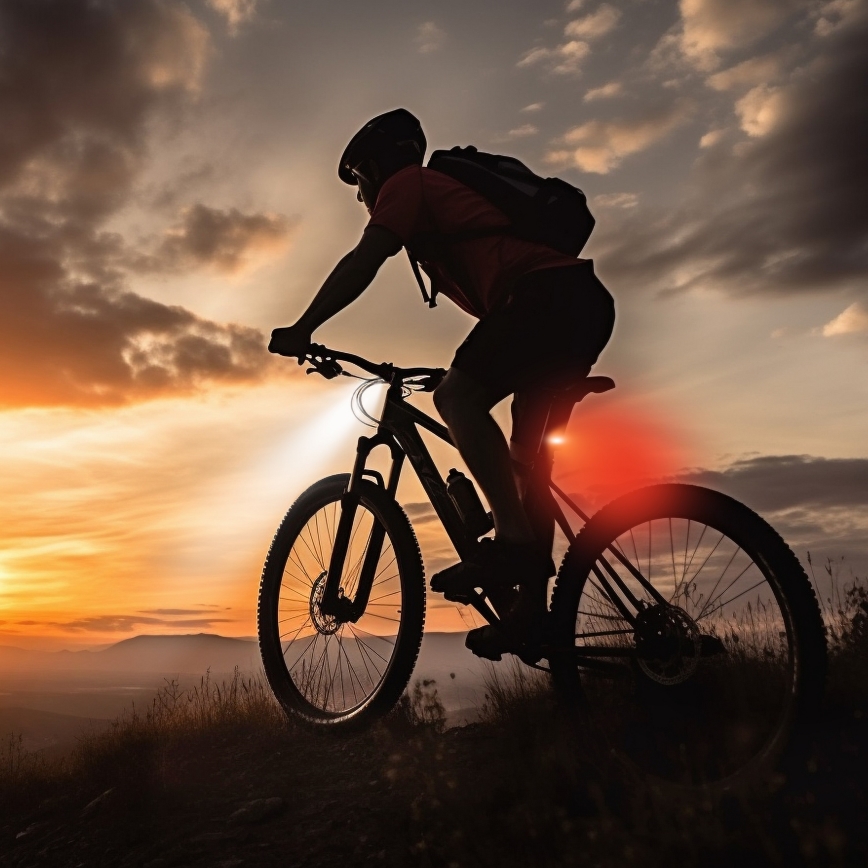 SET 2x LED Dimbare Oplaadbare Fietsverlichting 350 mAh IP44 rood/wit