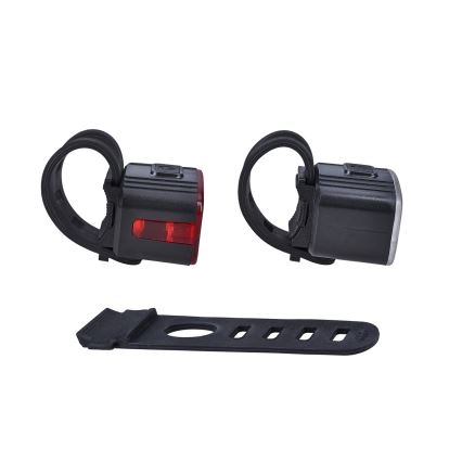 SET 2x LED Dimbare Oplaadbare Fietsverlichting 350 mAh IP44 rood/wit