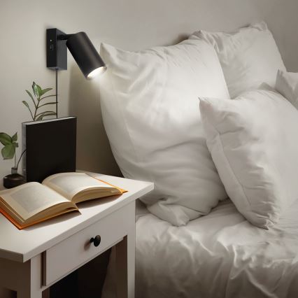 Wandlamp CELE 1xGU10/30W/230V zwart