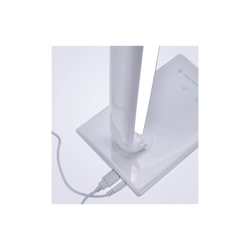 LED Tafellamp dimbaar USB lader LED/12W/230V wit