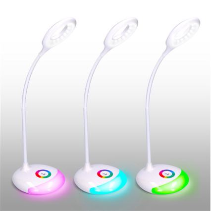 Lampe de table LED RGB à intensité variable rechargeable LED/5W/5V 1800 mAh