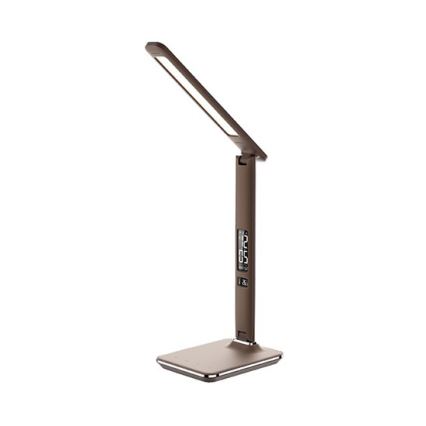 Lampe de table LED à intensité modulable avec écran LED/9W/230V marron