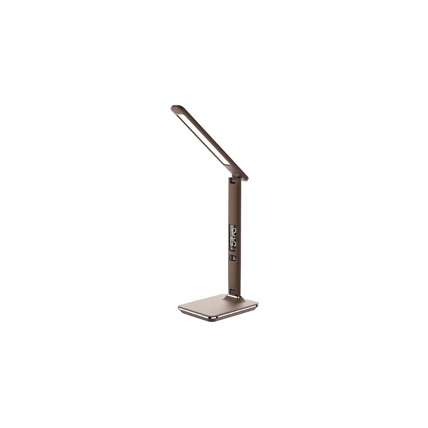 Lampe de table LED à intensité modulable avec écran LED/9W/230V marron