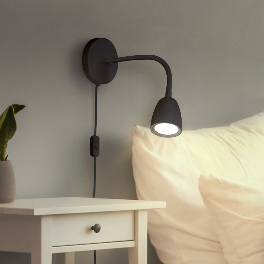 Petite lampe murale à intensité variable LED/4W/230V noir