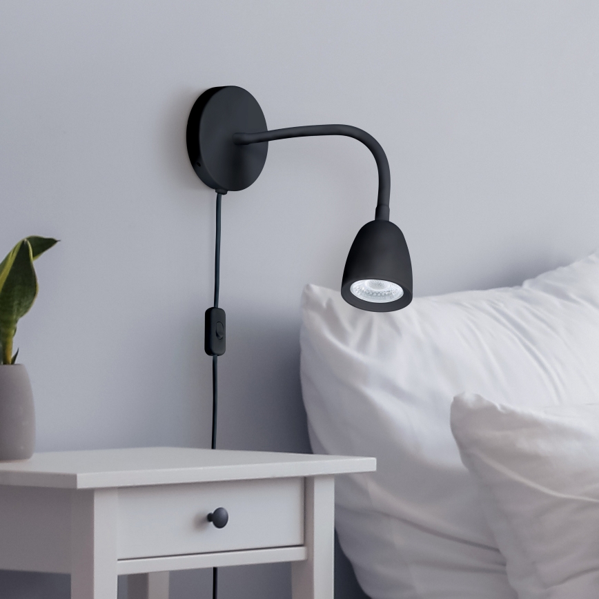 Petite lampe murale à intensité variable LED/4W/230V noir