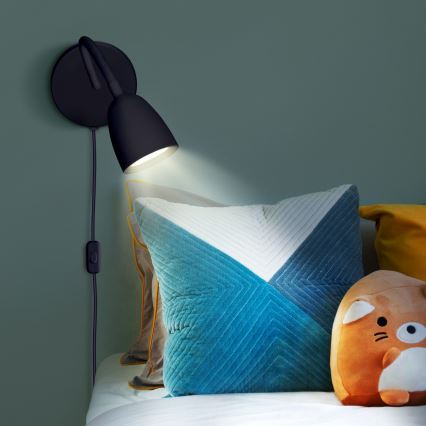 Petite lampe murale à intensité variable LED/4W/230V noir