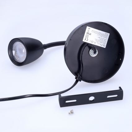 Petite lampe murale à intensité variable LED/4W/230V noir