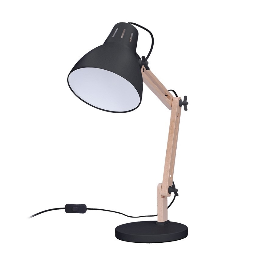 Tafellamp FALUN 1xE27/25W/230V zwart/eiken