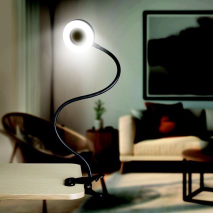 Lampe de table à intensité variable avec pince LED/8W/230V 3000/4000/5000K noir