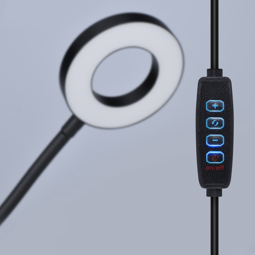 Lampe de table à intensité variable avec pince LED/8W/230V 3000/4000/5000K noir