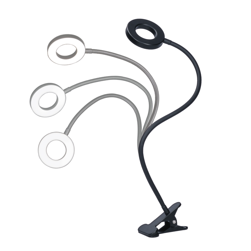 Lampe de table à intensité variable avec pince LED/8W/230V 3000/4000/5000K noir