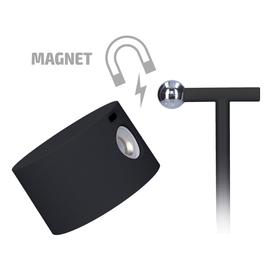 Lampe tactile rechargeable à intensité variable 3en1 LED/4W/2000 mAh 3000/4000/6500K noir