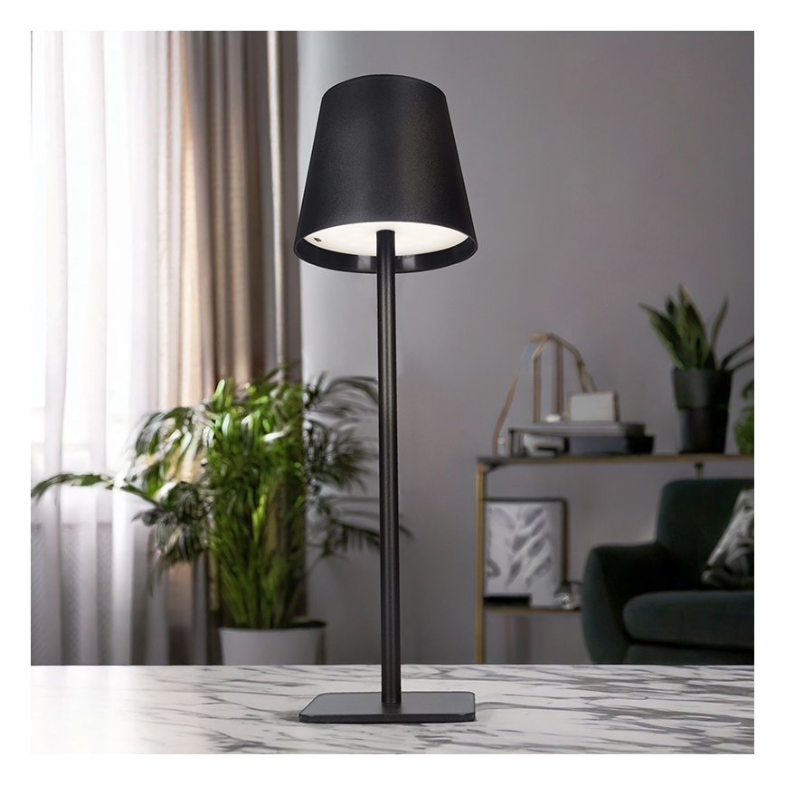 LED dimbare oplaadbare tafellamp LUCCA met aanraakbediening LED/3,7V 3000/4000/6500K 2000 mAh zwart