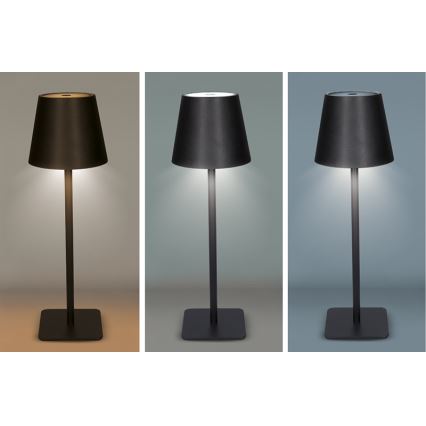 LED dimbare oplaadbare tafellamp LUCCA met aanraakbediening LED/3,7V 3000/4000/6500K 2000 mAh zwart