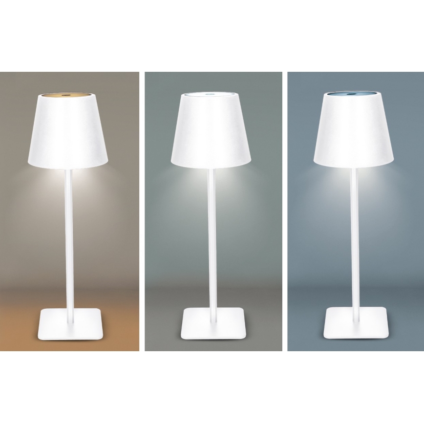 Lampe de table tactile LED rechargeable à intensité variable LUCCA LED/3,7V 3000/4000/6500K 2000 mAh blanche
