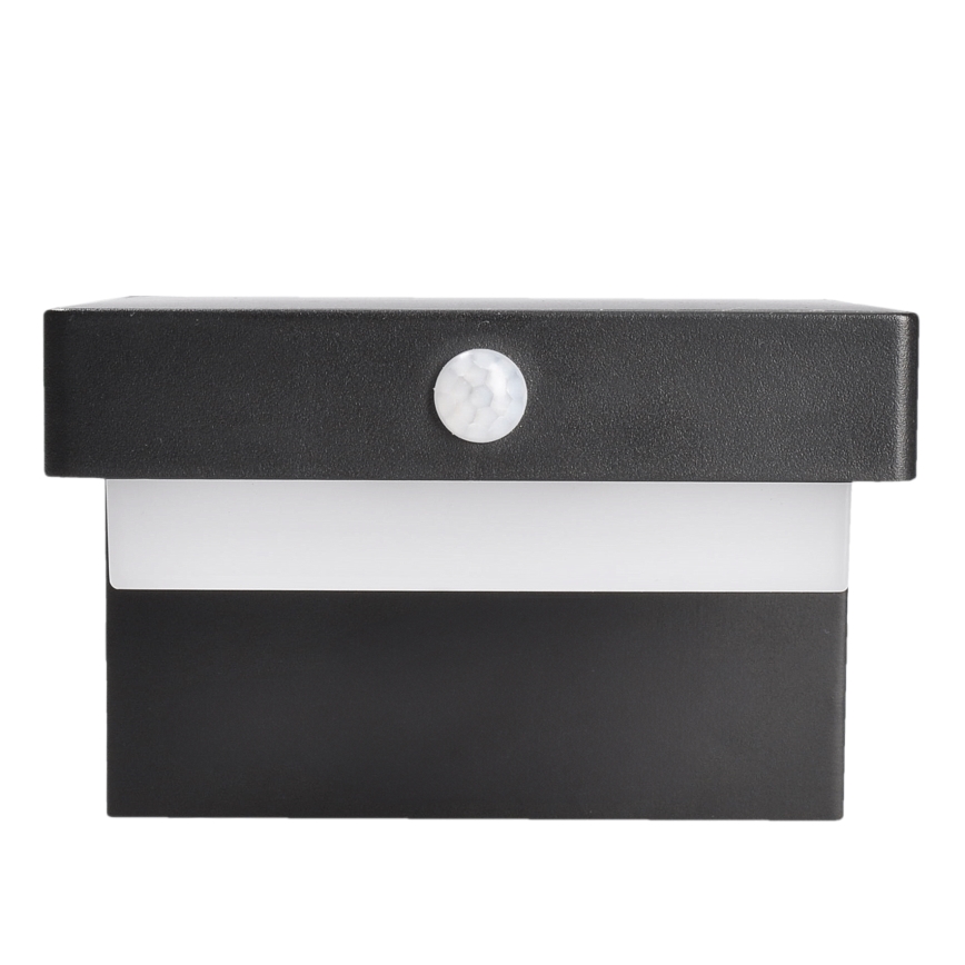 Applique murale solaire avec détecteur de mouvement et de crépuscule PALERMO LED/5W/2000 mAh IP54 noir