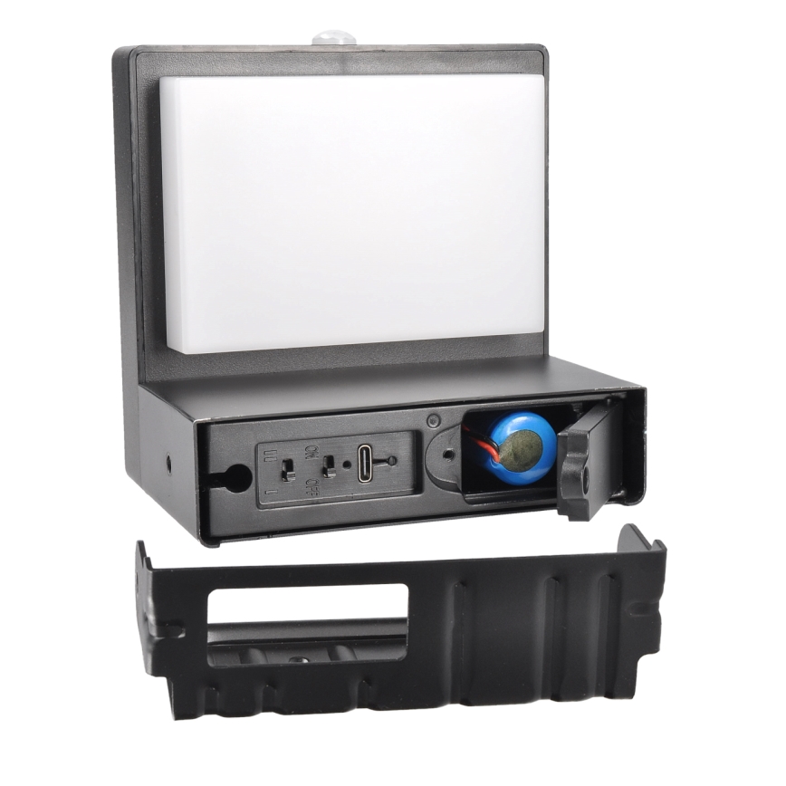 Applique murale solaire avec détecteur de mouvement et de crépuscule PALERMO LED/5W/2000 mAh IP54 noir