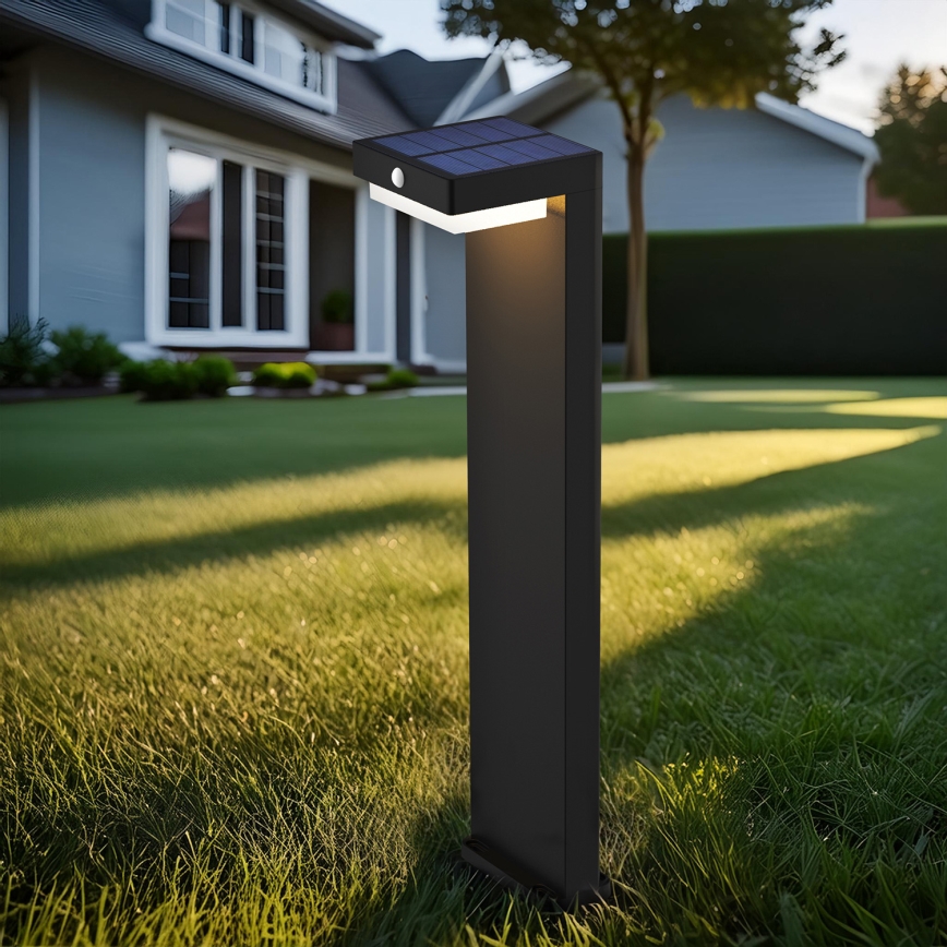 Lampe solaire avec détecteur de mouvement et de crépuscule PALERMO LED/5W/2000 mAh IP54 noir