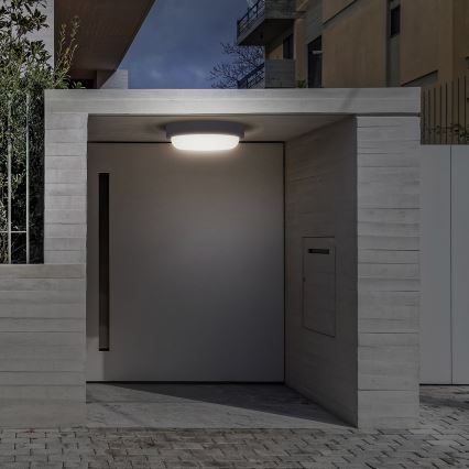Applique murale extérieure LED/13W/230V 4000K IP54 gris arrondi