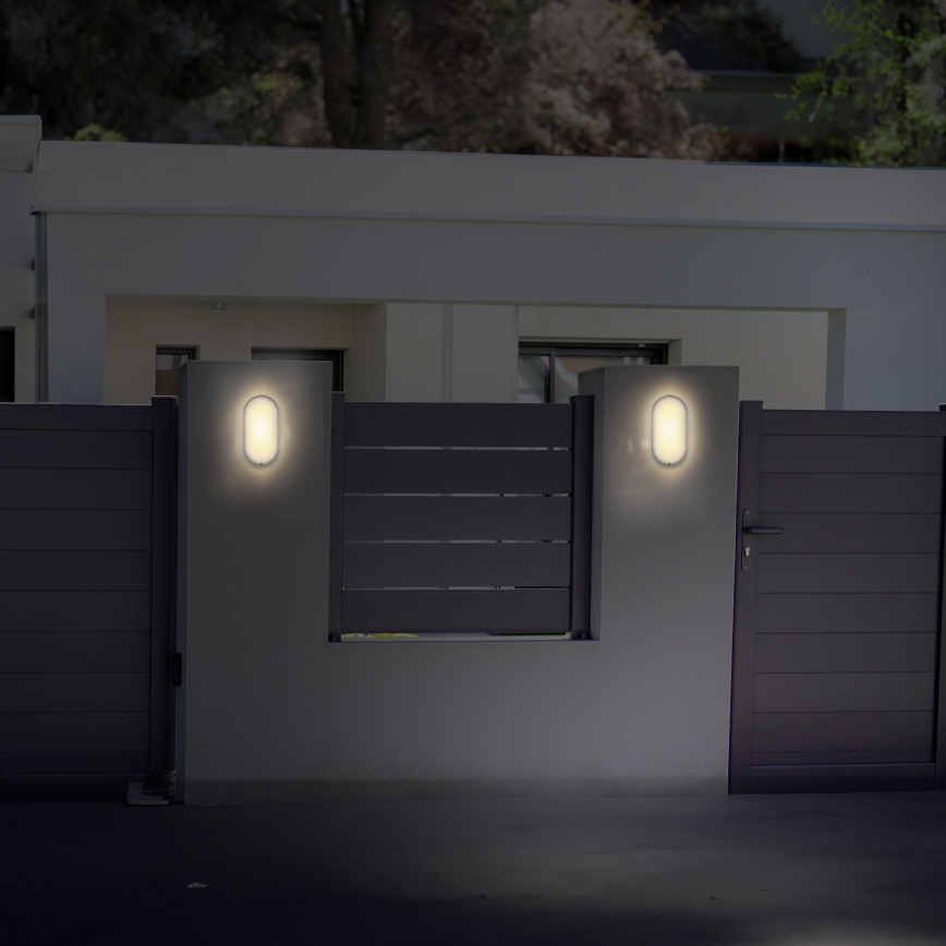 LED Wandlamp voor buiten LED/20W/230V 4000K IP54 grijs ovaal