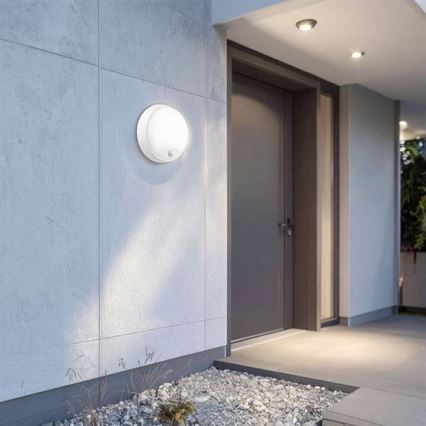 Applique murale d'extérieur LED avec capteur 2 en 1 LED/20W/230V 3000/4000/6500K IP65 Ø 22 cm