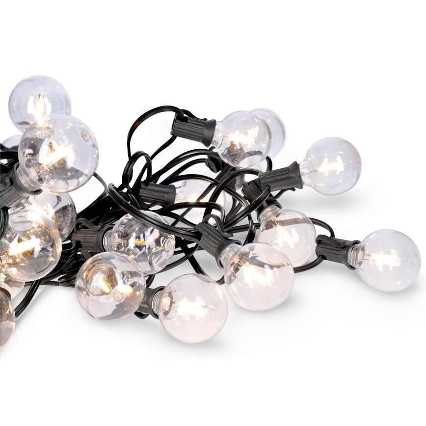 Guirlande lumineuse LED d'extérieur GIRLANDA — 25 ampoules E12, 20 m, IP44, blanc chaud