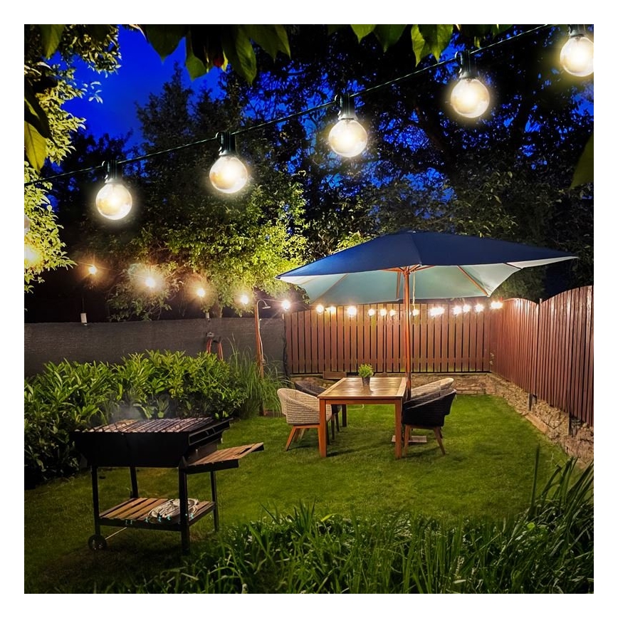 LED buiten decoratieve slinger GIRLANDA 25xE12 20m IP44 warm wit