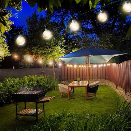 LED Buiten decoratieve slinger GIRLANDA 25xE12 20m IP44 warm wit