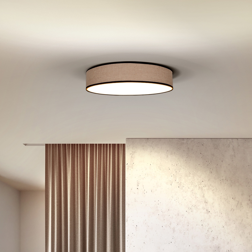 Dimbare LED plafondlamp BROWNIE LED/48W/230V 3000-6500K bruin diameter 40 cm + afstandsbediening