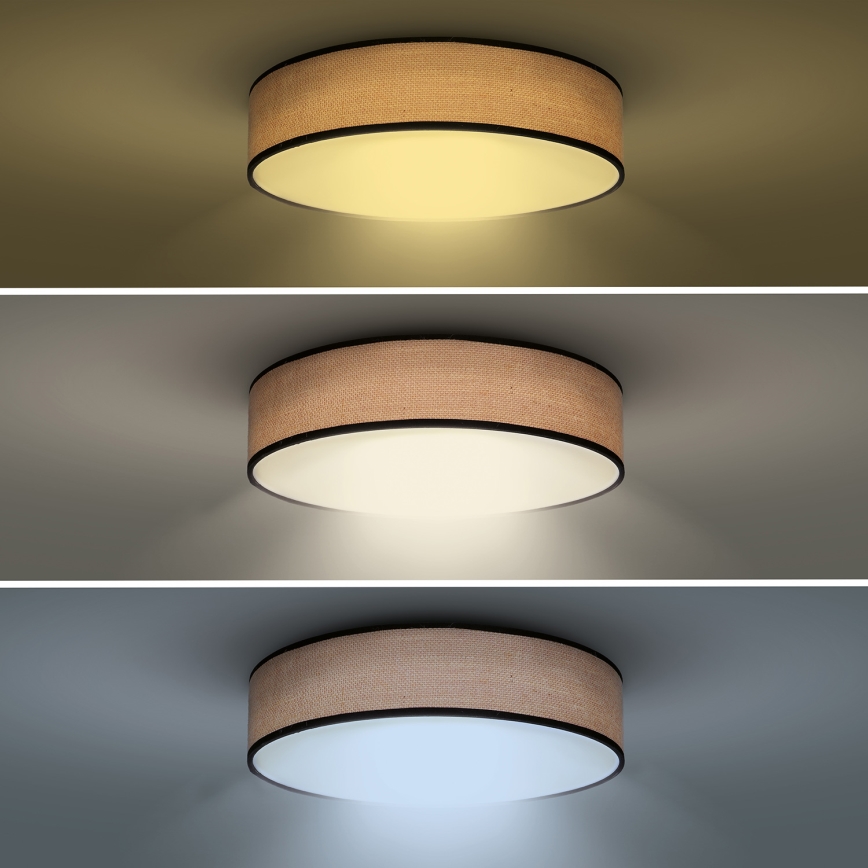 Dimbare LED plafondlamp BROWNIE LED/48W/230V 3000-6500K bruin diameter 40 cm + afstandsbediening