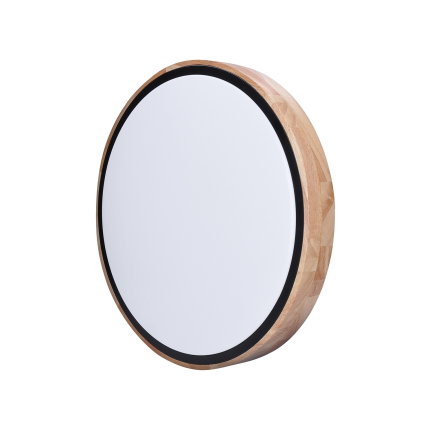 LED-dimbare plafondlamp IRON OAK LED/48W/230V 3000-6500K eiken Ø 40 cm + afstandsbediening