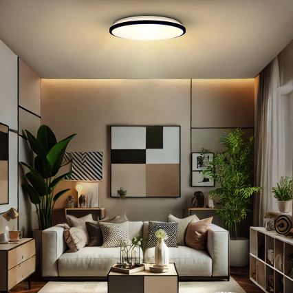 Plafonnier à intensité variable JAMIL LED/48W/230V 3000-6500K noir + télécommande
