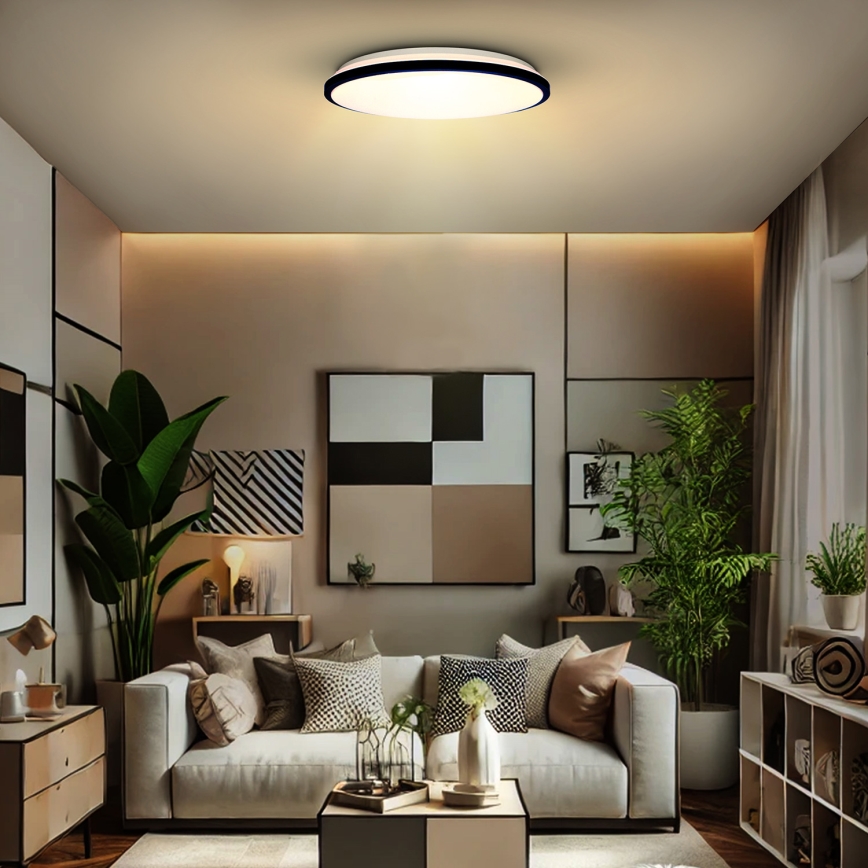 Plafonnier à intensité variable JAMIL LED/48W/230V 3000-6500K noir + télécommande