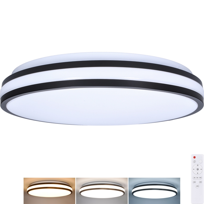 Plafonnier à intensité variable LASKOS LED/48W/230V 3000-6500K noir + télécommande