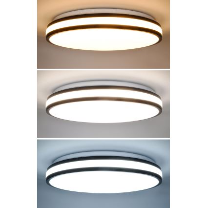Plafonnier à intensité variable LASKOS LED/48W/230V 3000-6500K noir + télécommande
