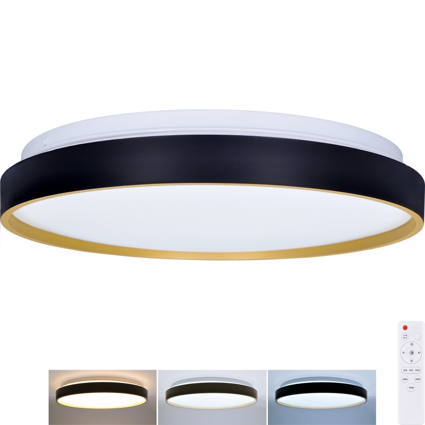 Plafonnier à intensité variable CALA LED/48W/230V 3000-6500K noir/doré + télécommande