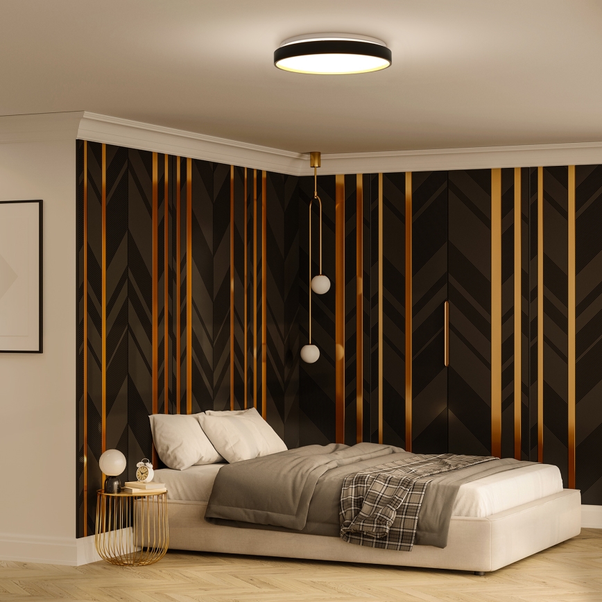 Plafonnier à intensité variable CALA LED/48W/230V 3000-6500K noir/doré + télécommande