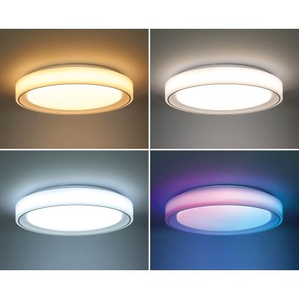 Plafonnier à intensité variable RGB FLOCO LED/30W/230V 3000-6500K + RGB/6W d. 40cm + Télécommande