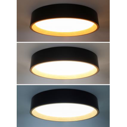 Dimbare LED plafondlamp LARIOS LED/48W/230V 3000-6500K diameter 39 cm zwart + afstandsbediening