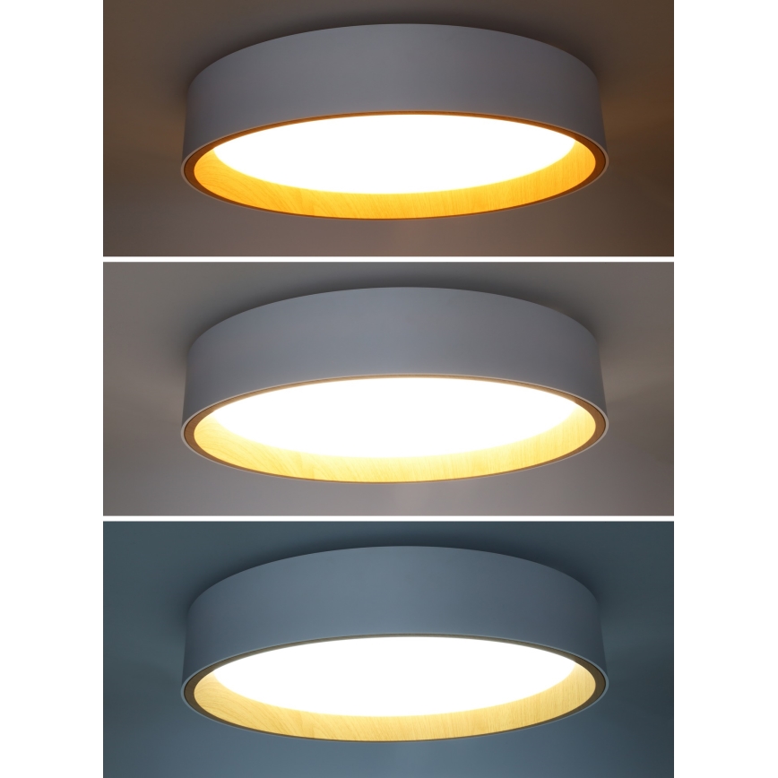 Dimbare LED plafondlamp LARIOS LED/48W/230V 3000-6500K diameter 39 cm wit + afstandsbediening