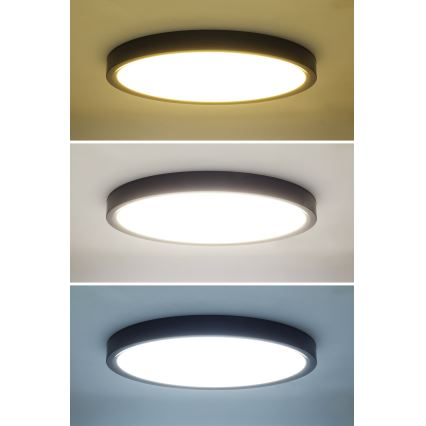 Dimbare LED plafondlamp ESTELA LED/36W/230V diameter 30 cm zwart + afstandsbediening