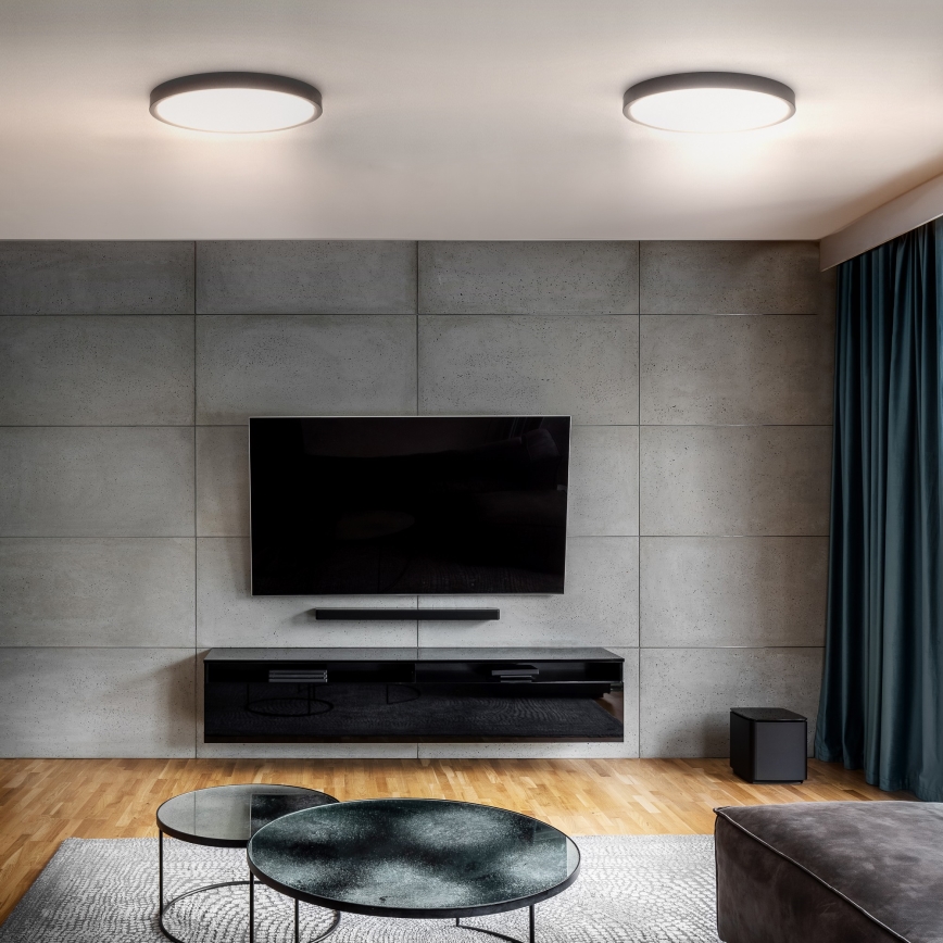 Dimbare LED plafondlamp ESTELA LED/36W/230V diameter 30 cm zwart + afstandsbediening