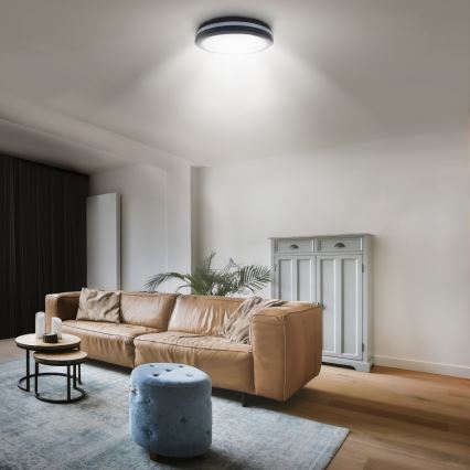LED Dimbaar buitenshuis plafond lamp LED/18W/22W/26W/230V 3000/4000/6500K IP65 zwart