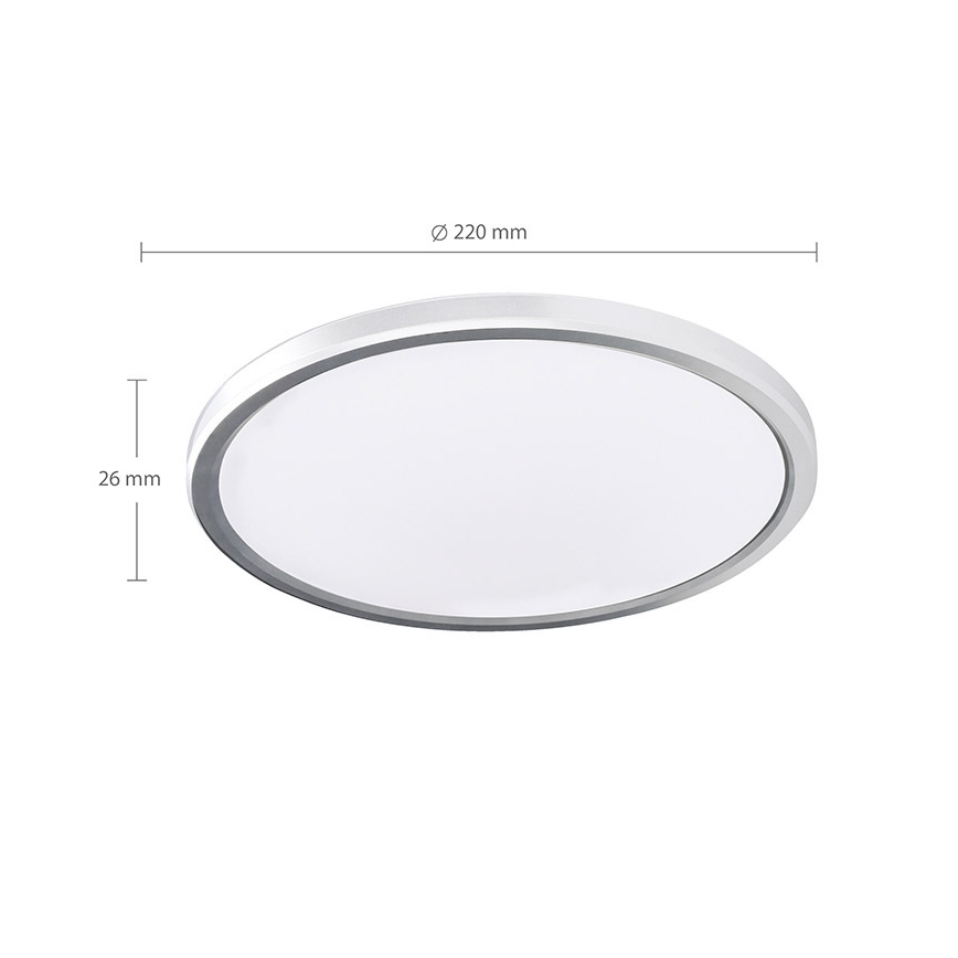 Plafonnier LED pour salle de bains ACATE, 18 W, 230 V, 3000/4000/6000 K, Ø 22 cm, IP54