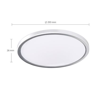 ACATE LED-plafondlamp voor badkamer, 24W/230V, 3000/4000/6000K, Ø 29,3 cm, IP54