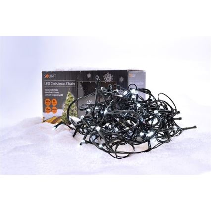 LED-lichtsnoer voor buiten 100xLED / 8 functies, IP44, 13 m, koel wit