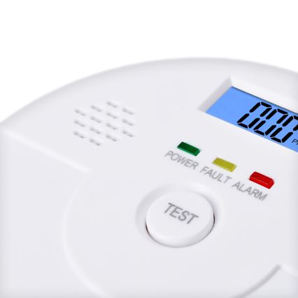 Koolmonoxide (CO) detector met alarm 9V
