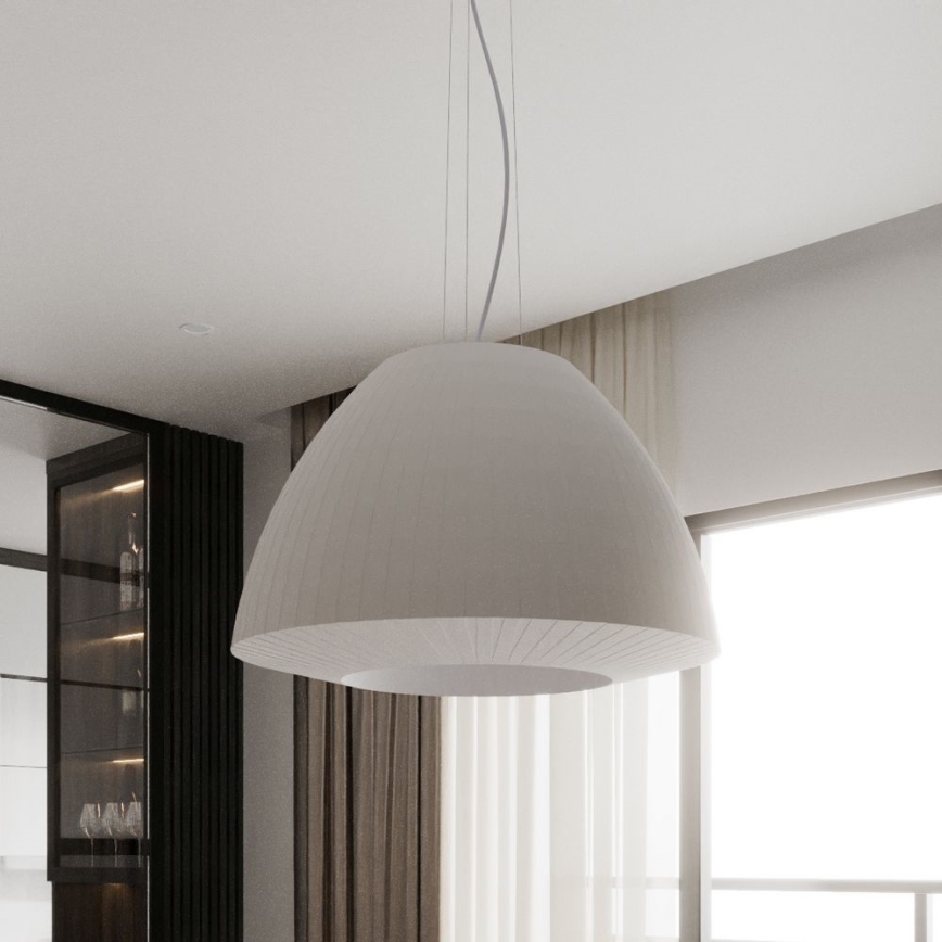 Hanglamp aan een koord BELLA 3x E27 / 60W / 230V d. 60 cm wit