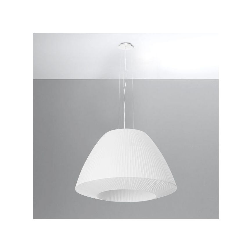 Hanglamp aan een koord BELLA 3x E27 / 60W / 230V d. 60 cm wit